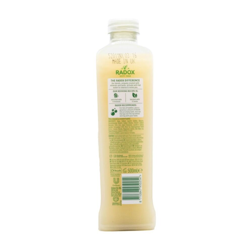 Radox 500mL Shea Butter & Ginger Bath Soak Feel Pampered Minerals Herbs — image 2