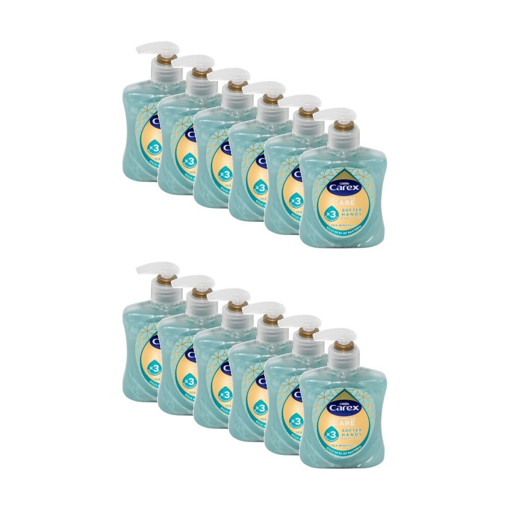 Carex Hand Wash Antibacterial Advanced Care Sea Minerals Pump Bottle 250mL (12 Pack)