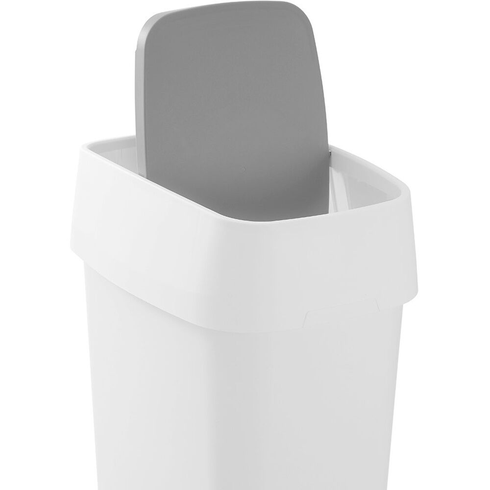 Boxsweden Edge Swing Easy Clean Rubbish Bin w/ No Drip Rim White Slim 50L (2 Pack) — image 5