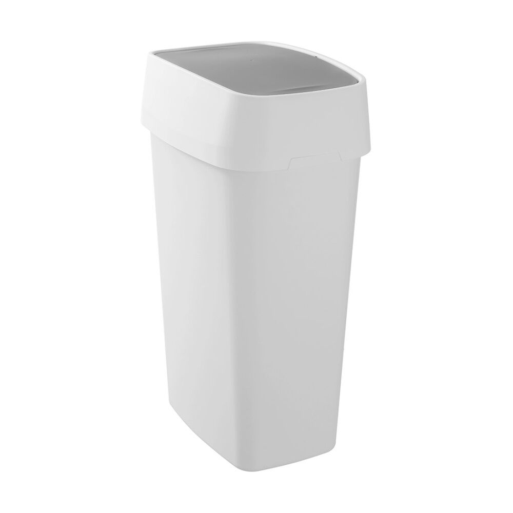 Boxsweden Edge Swing Easy Clean Rubbish Bin w/ No Drip Rim White Slim 50L (2 Pack) — image 3