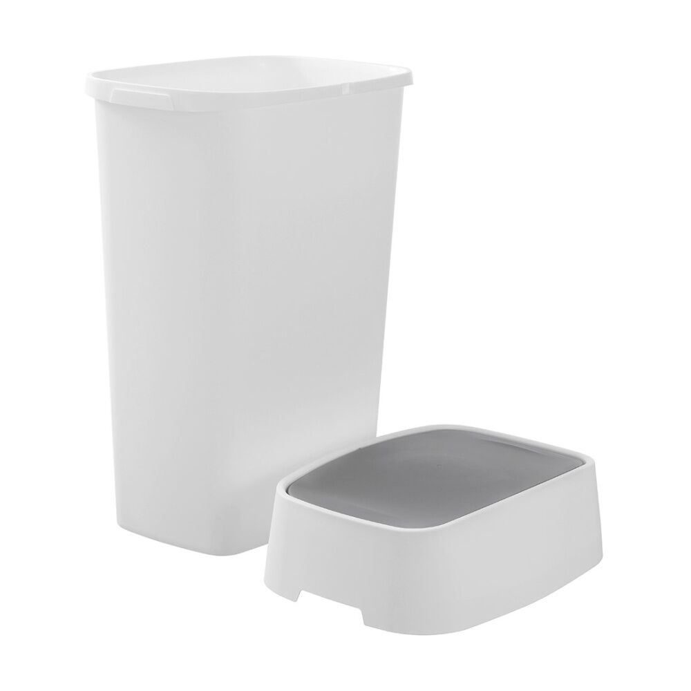 Boxsweden Edgebinslim 50L WHT - White Two-Tone - Slim Line Design - Easy To Clean - No Drip Rim - Bag Liner Slot - Durable Materials - 42.5cm x — image 5