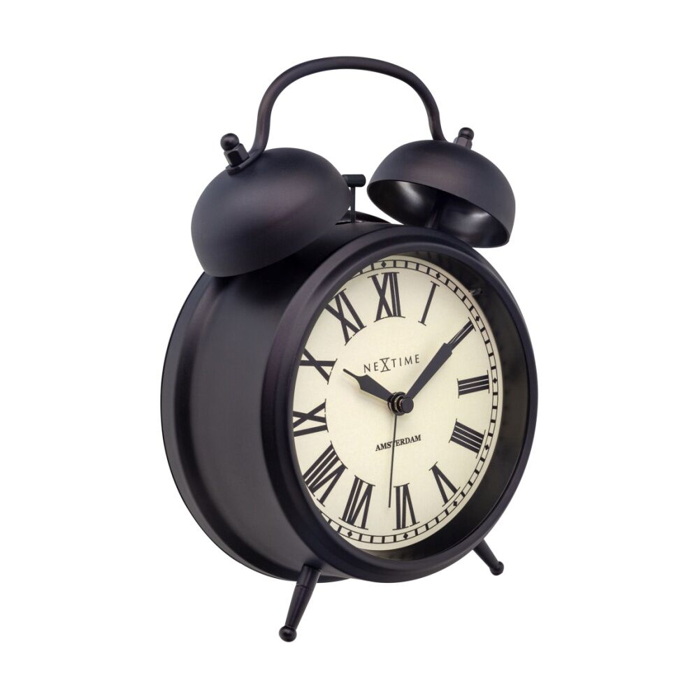 Nextime Amsterdam Metal Alarm Clock Home Decor Black 15x21x7cm NeXtime