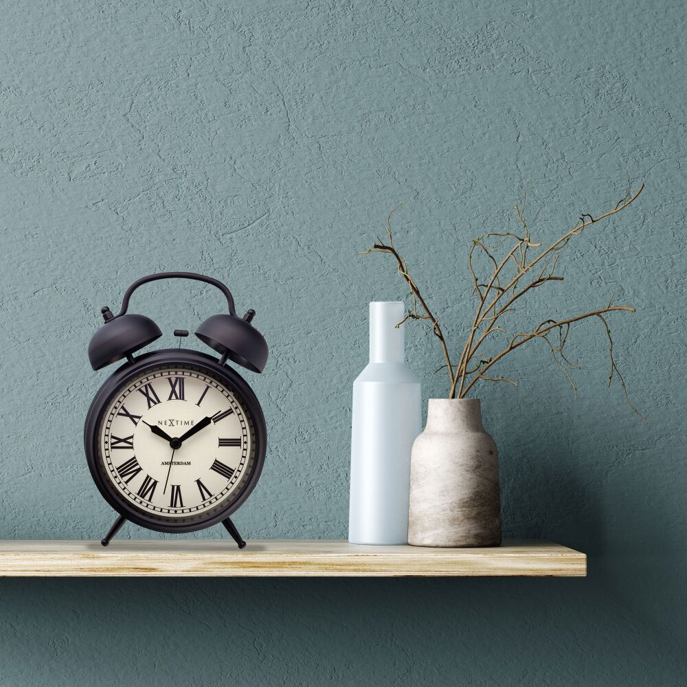 Nextime Amsterdam Metal Alarm Clock Home Decor Black 15x21x7cm NeXtime — image 7