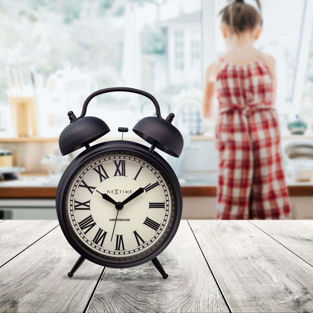 Nextime Amsterdam Metal Alarm Clock Home Decor Black 15x21x7cm NeXtime — image 8