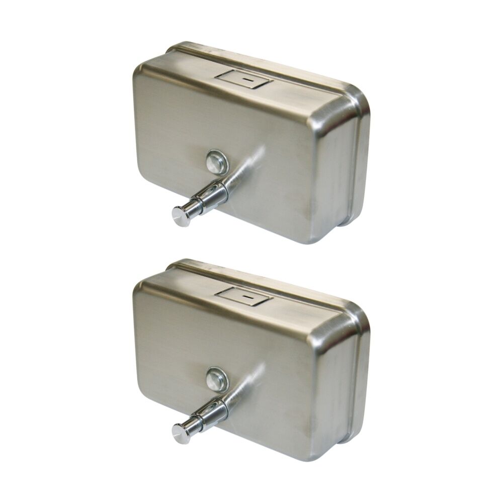 Edco Horizontal Stainless Steel Liquid Lotion Soap Dispenser 1100ml (2 Pack)