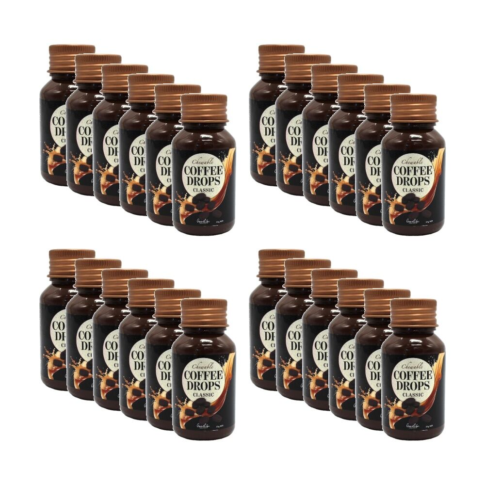 Goodlife Chewable Coffee Drops Classic Caffeinated Real Roast Flavour 32g (24 Pack)