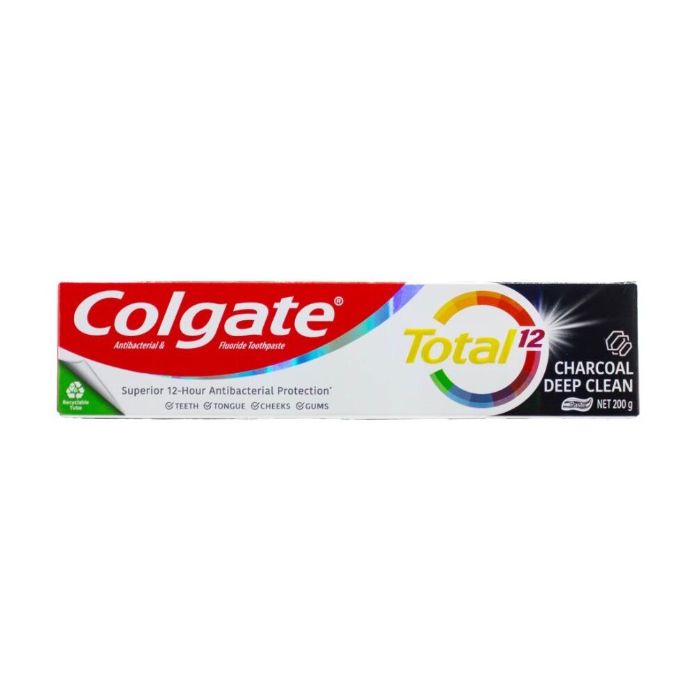 Colgate Total 12 Charcoal Deep Clean Oral Fluoride Toothpaste 200g (12 Pack) — image 2