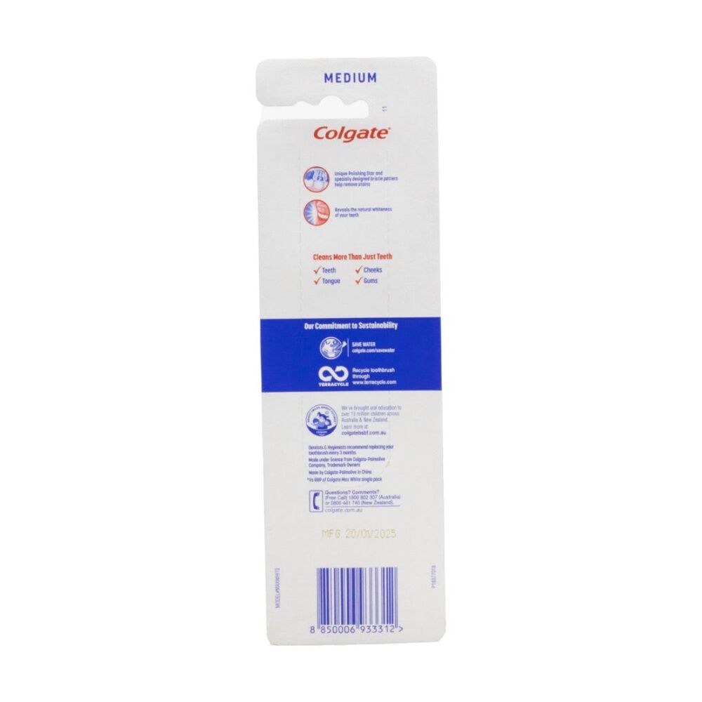 Colgate Max White Toothbrushes Value Pack w/ Polishing Stars Medium (3 Pieces) — image 2