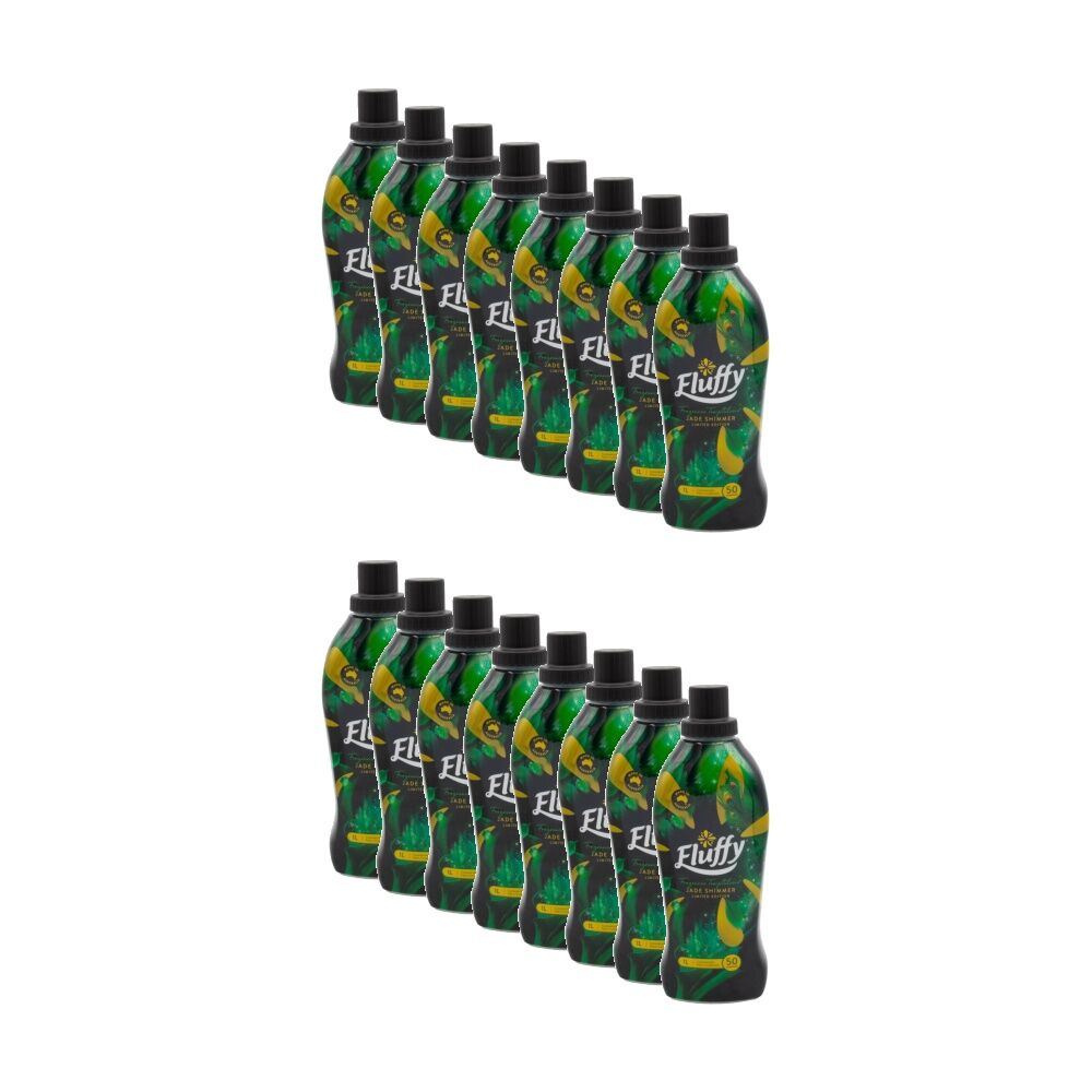 Fluffy Fabric Conditioner Concentrated Temptations Jade Shimmer 1L (16 Pack)