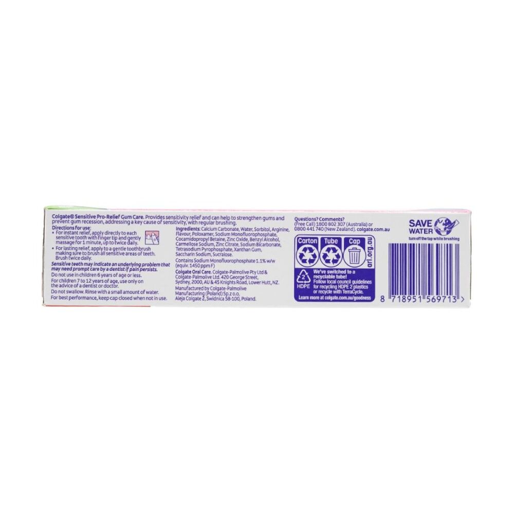 Colgate 110g Sensitive Pro Relief Gum Care Toothpaste Oral Health — image 3