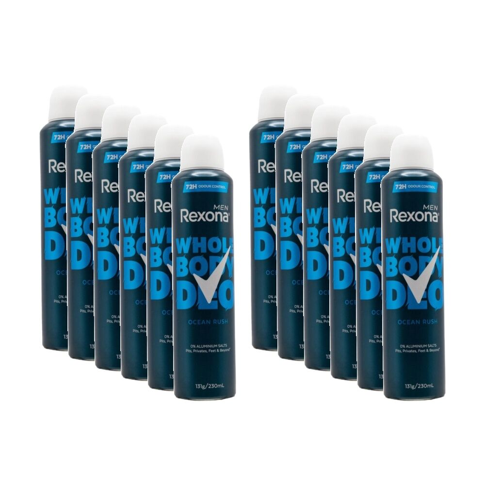 Rexona Men Whole Body Deo Deodorant Ocean Fresh 72h Odour Control 230ml (12 Pack)