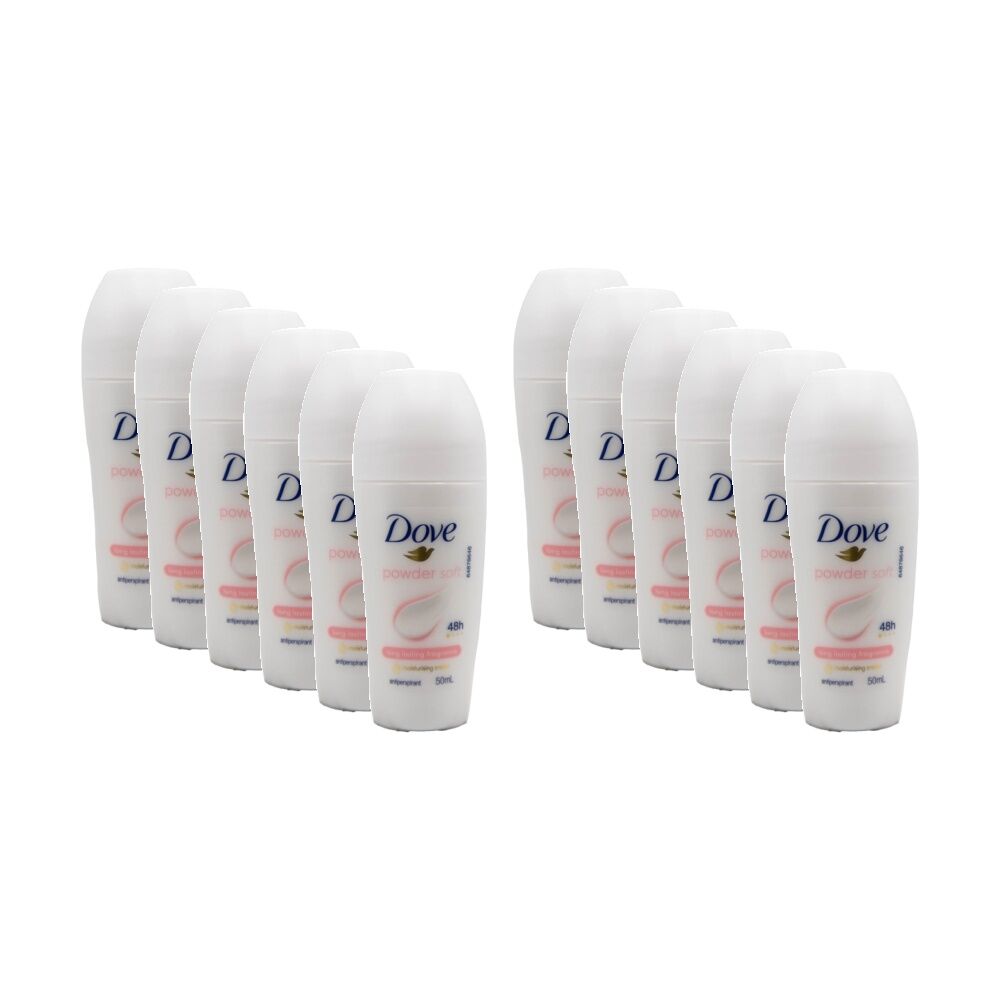 Dove Women's Sensitive Roll On Antiperspirant Deodorant Powder Soft 50ml (12 Pack)