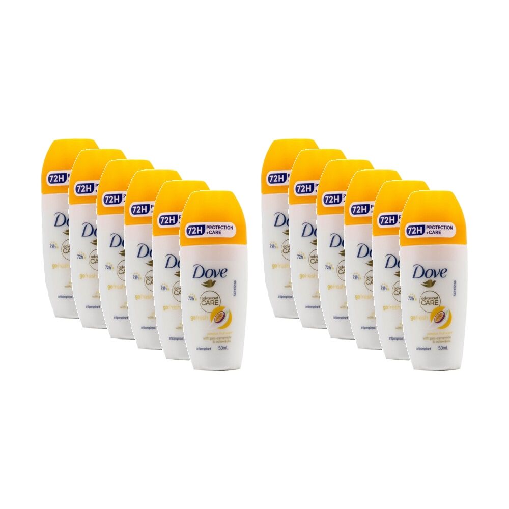 Dove Women Advanced Care Roll On Antiperspirant Deodorant Passionfruit 50ml (12 Pack)