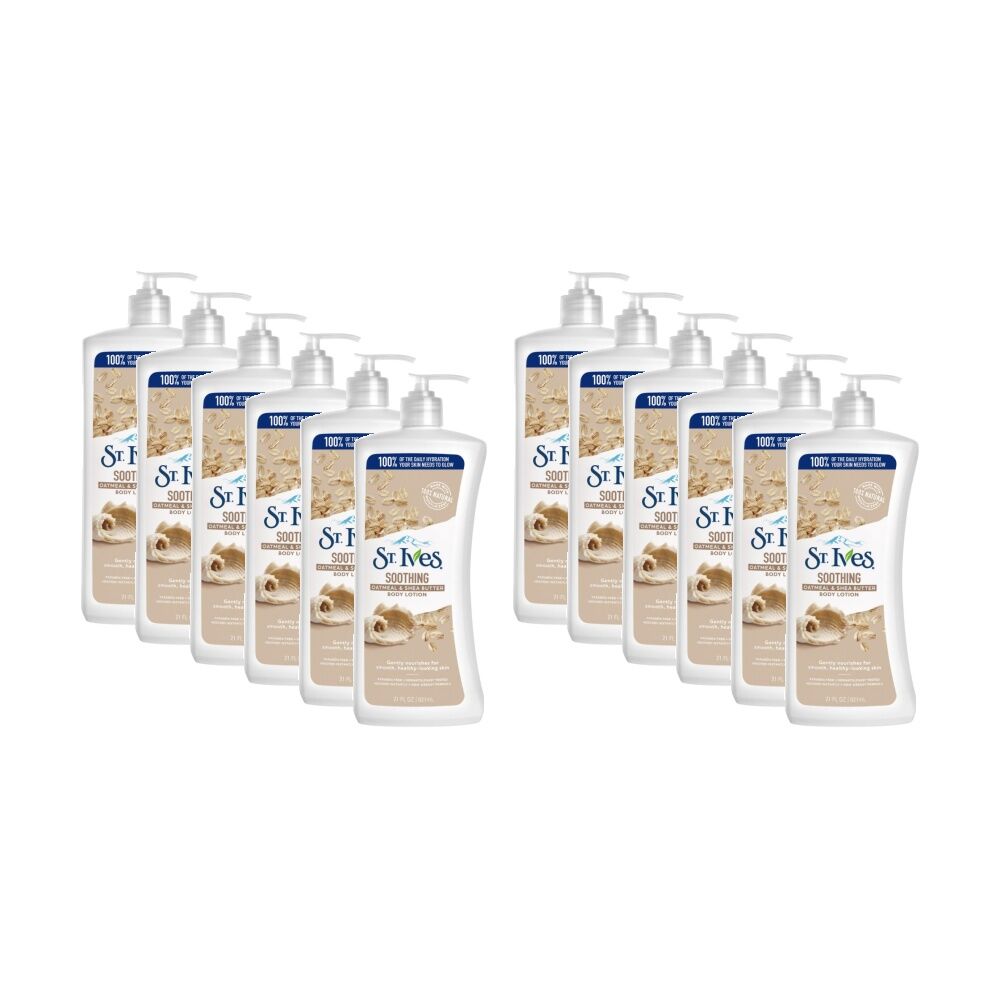 ST Ives Body Lotion Soothing Oatmeal And Shea Butter Hydrating 532mL (12 Pack)