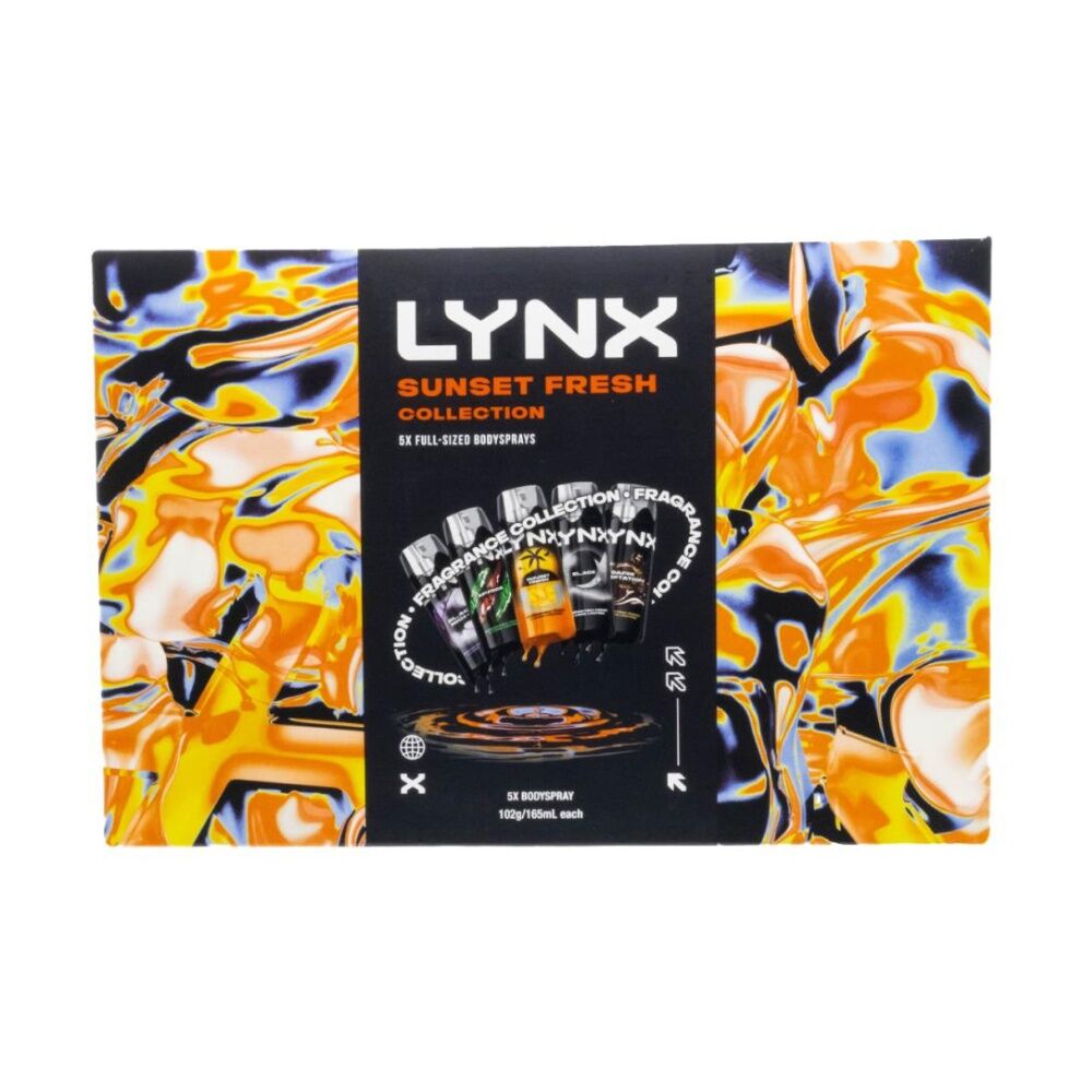 Lynx Body Spray Variety Set 102g-165ml Sunset Fresh Collection (5 Pieces)