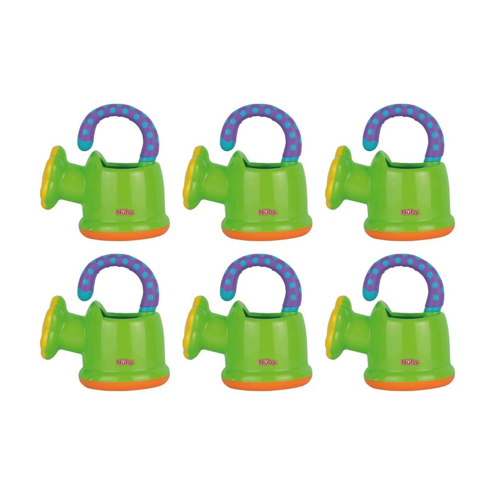Nuby Watering Can Kids Bathtime Water Pouring Childrens Toy Green 6m+ (6 Pack)