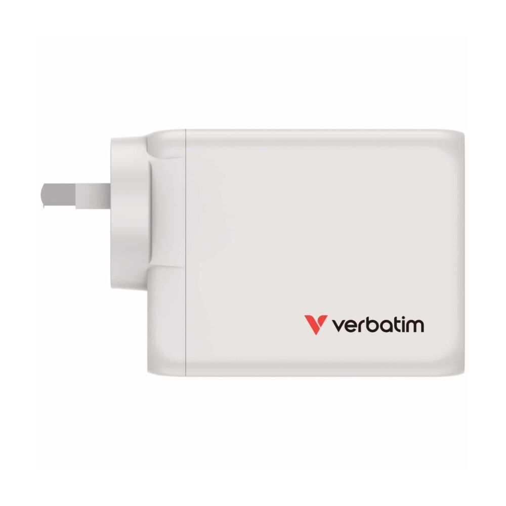 Verbatim White AU/NZ GaN Wall Plug Charger 100W USB 3C&1A 95 Percent PCR Plastic — image 6