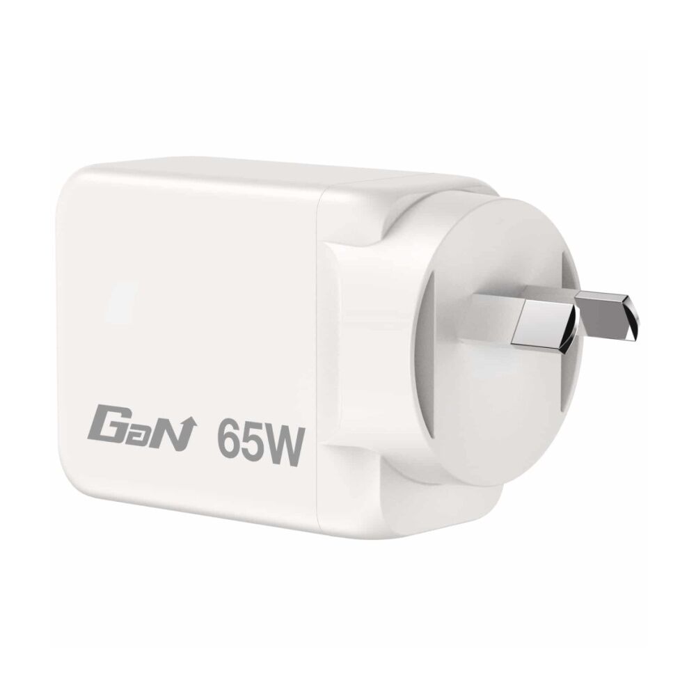 Verbatim White AU/NZ GaN Wall Plug Charger 3 Port 65W USB A/C PCR — image 5
