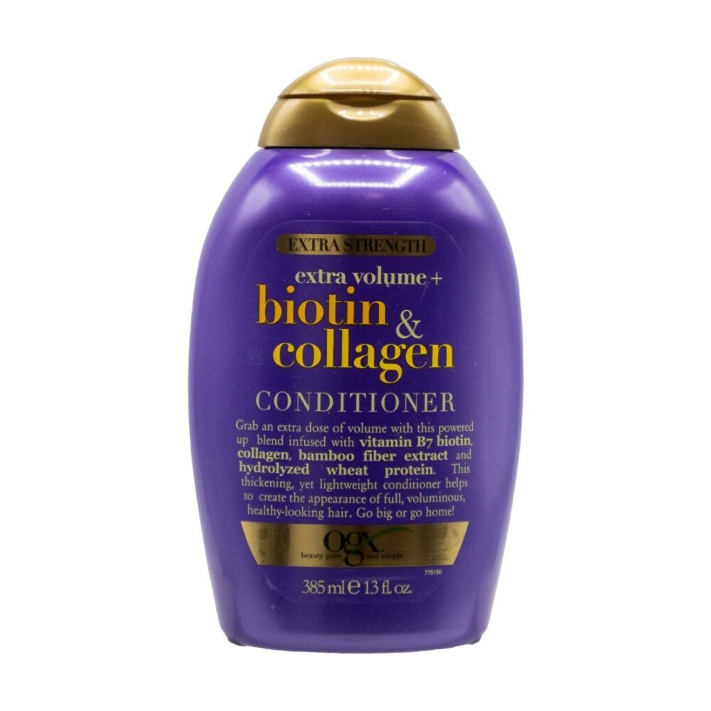 Ogx 385ml Biotin And Collagen Extra Strength Volume Hair Conditioner Bottle