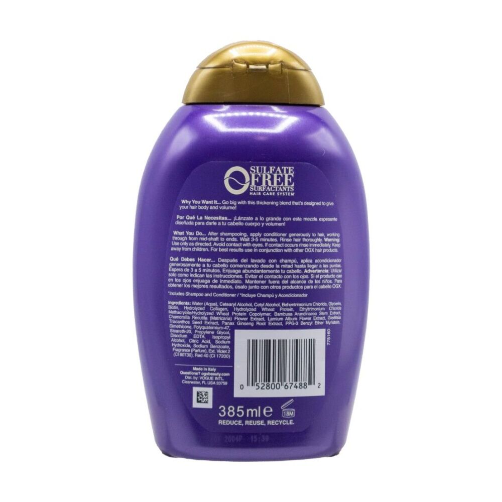 Ogx Biotin And Collagen Extra Strength Volume Hair Conditioner Bottle 385ml (4 Pack) — image 3