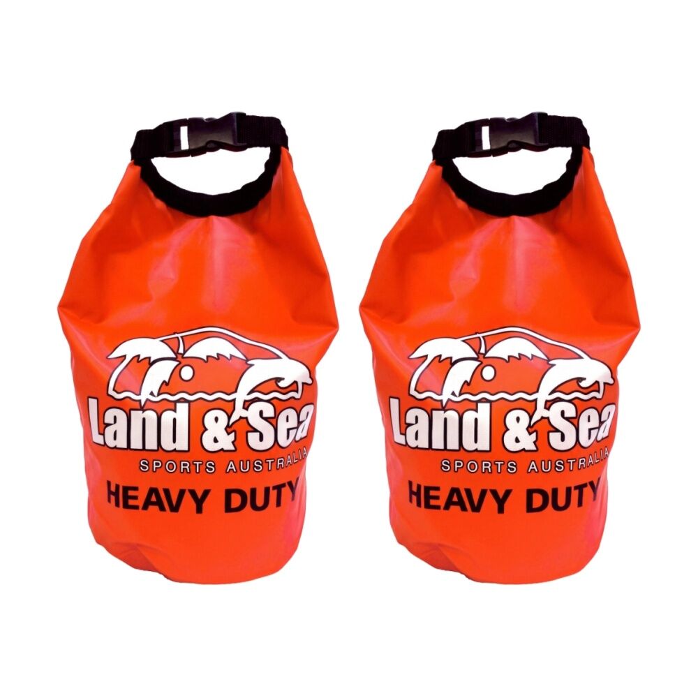 Land & Sea Sports Australia Heavy Duty Dry Bag Roll-Down Clip Seal Red 5L (2 Pack)