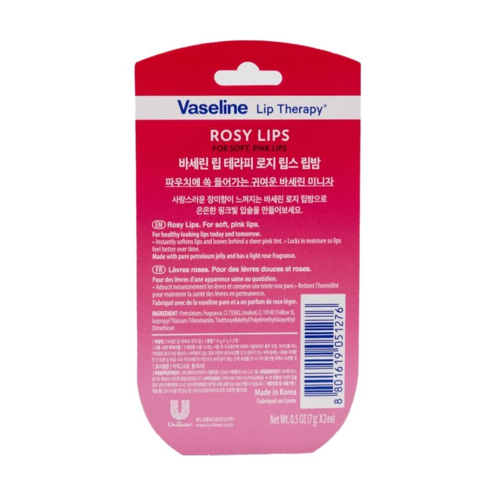 Vaseline Lip Therapy Rosy Lips Soft Pink Moisturising Balm (2 Pieces) — image 2