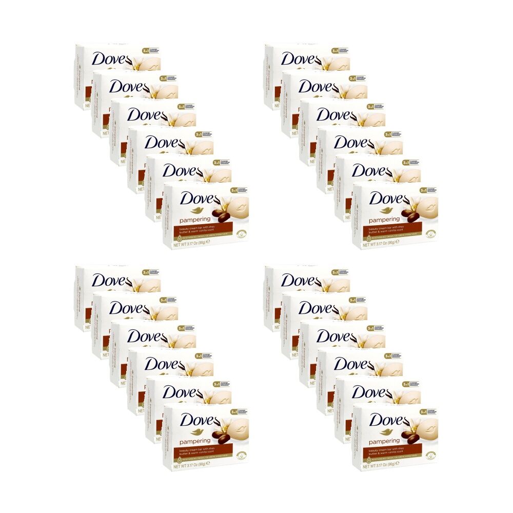 Dove Bath/Shower/Hand Wash Cleansing Soap Bar 90g Shea Butter (24 Pack)