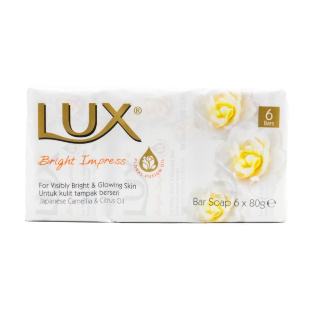 Lux 6pc LUX Bar Soap Bright Impress Pack Skin Care Use Floral Fusion Oil 80g (6 Pack) — image 2