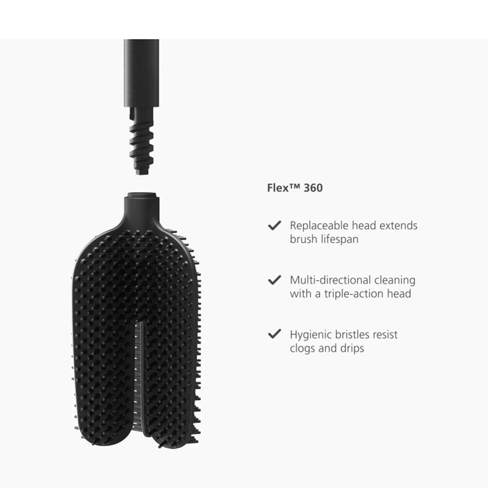 Joseph Joseph Flex 360 Lite Bathroom Toilet Cleaning Brush w Holder — image 5