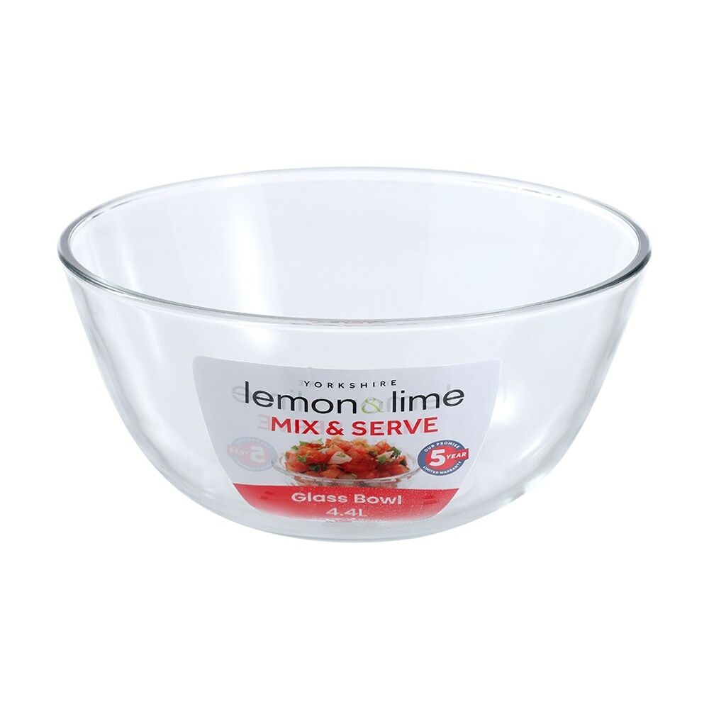Lemon and Lime Yorkshire Glass Mixing Bowl Durable 4.4L 27x27x12.5cm (6 Pack) — image 2