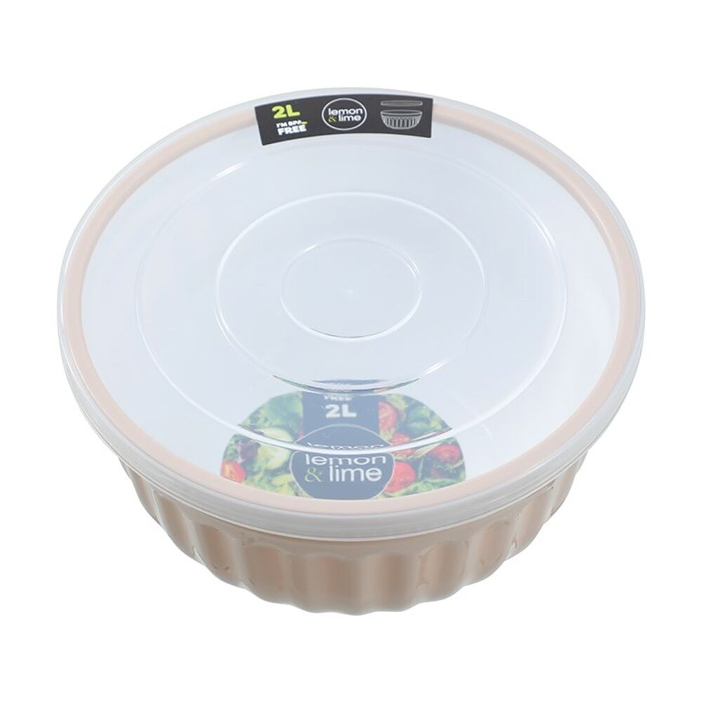 Lemon and Lime Salad Bowl Lidded Plastic Food Storage Container 2L Assorted (6 Pack) — image 8