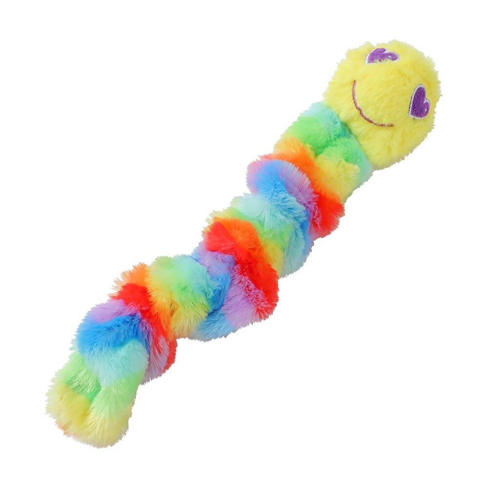 Paws and Claws Rainbow Soft Stretchy Plush Worm Dog Chew/Cuddle/Tug Toy — image 2