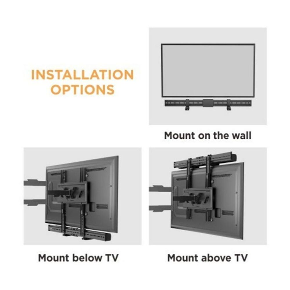 Goobay Soundbar Mount Universal Above TV Bracket Heavy Duty Steel Black — image 3