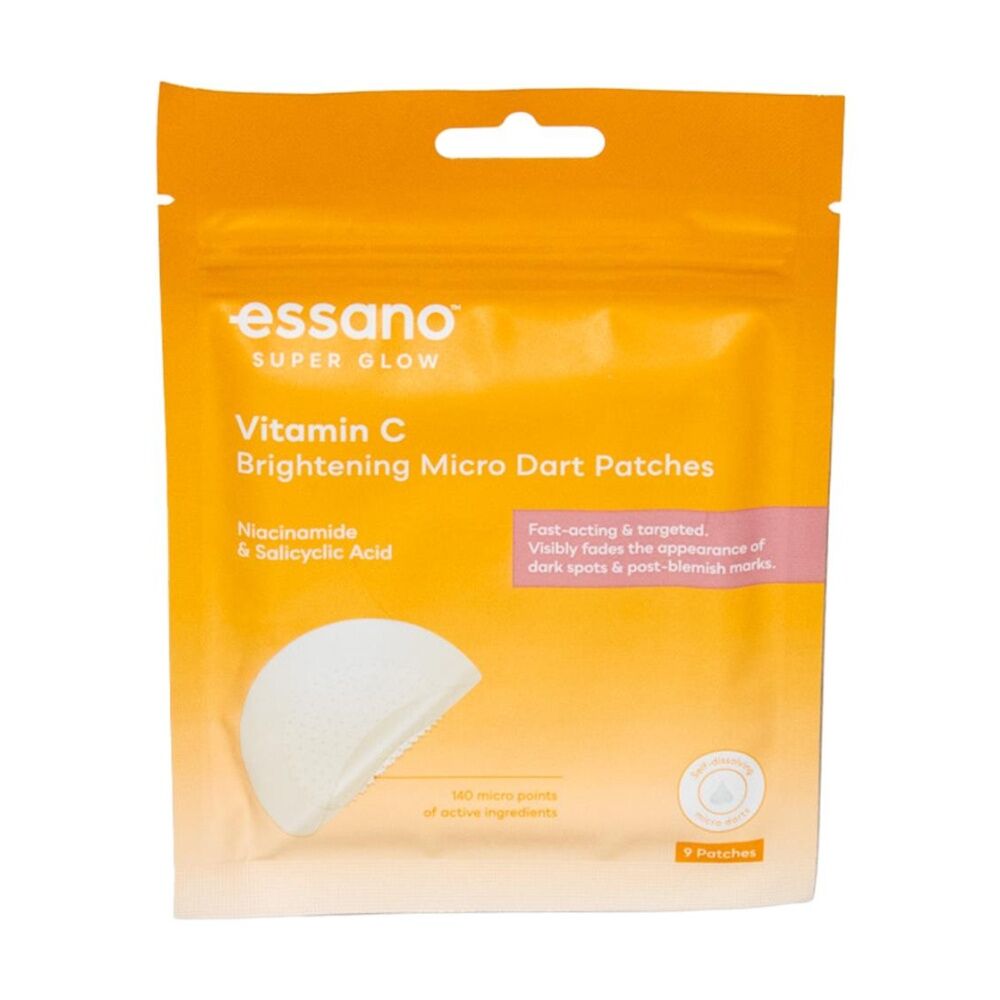 Essano 9pc Brightening Micro Dart Patches Vitamin C Niacinamide Salicylic Acid Targets Dark Spots Hyperpigmentation Nighttime Use Skincare Treatment