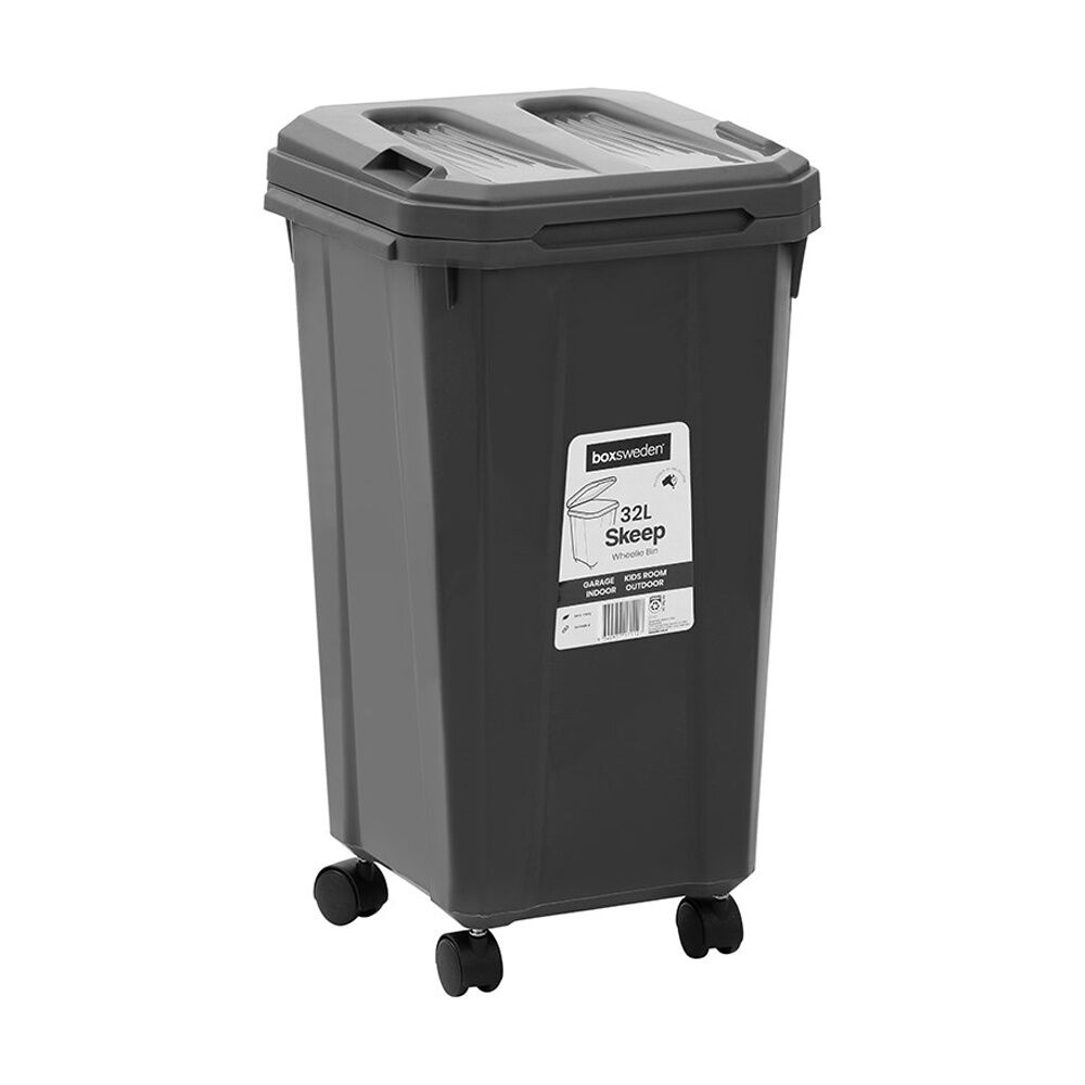Boxsweden Assorted Skeep Indoor/Oudoor Durable Wheeled Wheelie Rubbish Bin — 32l