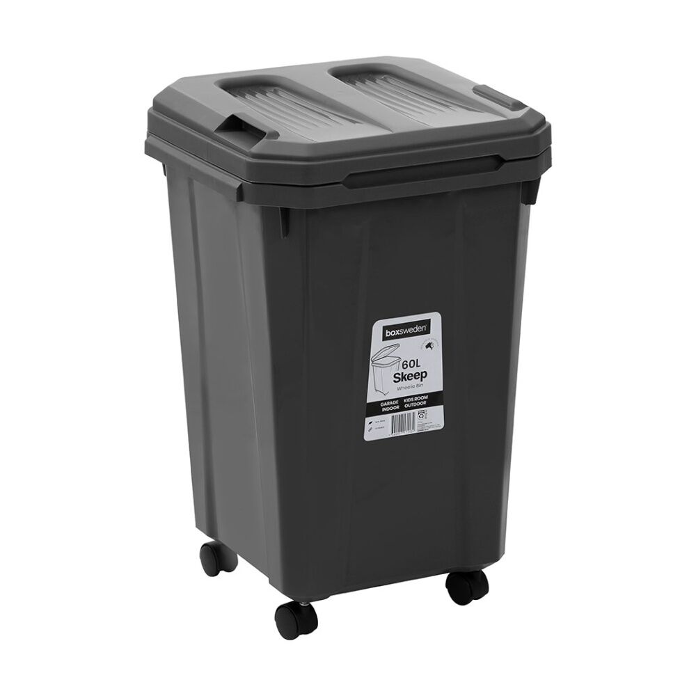 Boxsweden Assorted Skeep Indoor/Oudoor Durable Wheeled Wheelie Rubbish Bin — 60l