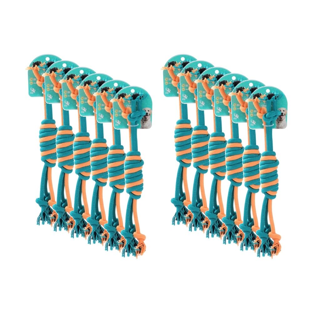 Paws and Claws Pet Dog Rope Chew/Tug/Fetch Play Toy 35cm Assorted (12 Pack)
