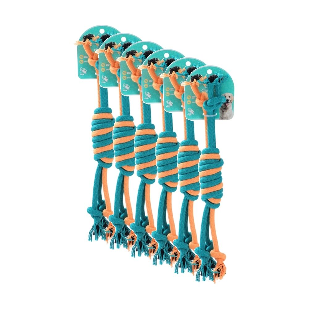 Paws and Claws Pet Dog Rope Chew/Tug/Fetch Play Toy 35cm Assorted (6 Pack)
