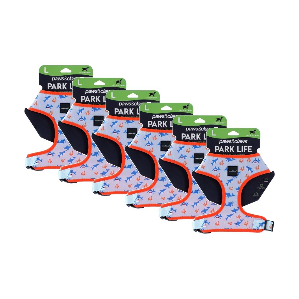 Paws and Claws Park Life Printed Pet Dog Harness Assorted Large 50-70cm (6 Pack)