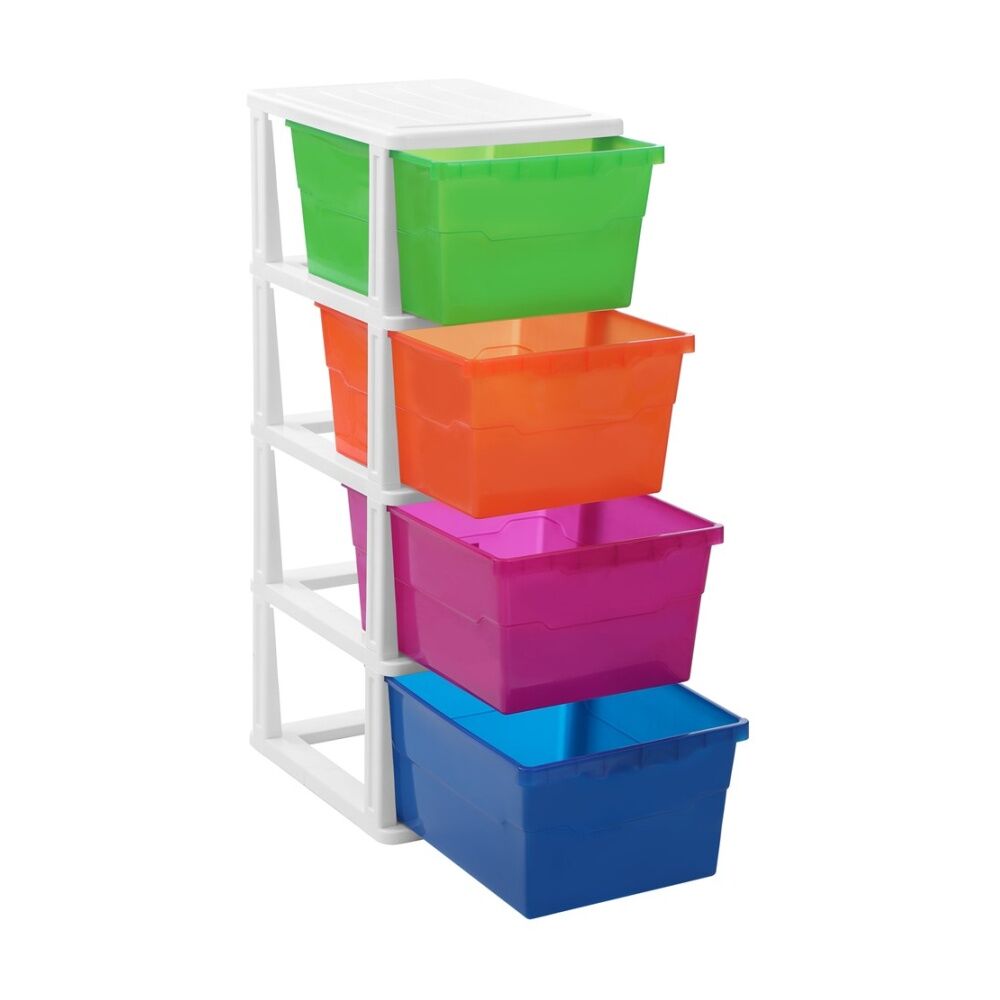 Boxsweden Multicolour Stakit Mega 4 Drawer Organisation Storage Unit 38x48x103cm — image 2