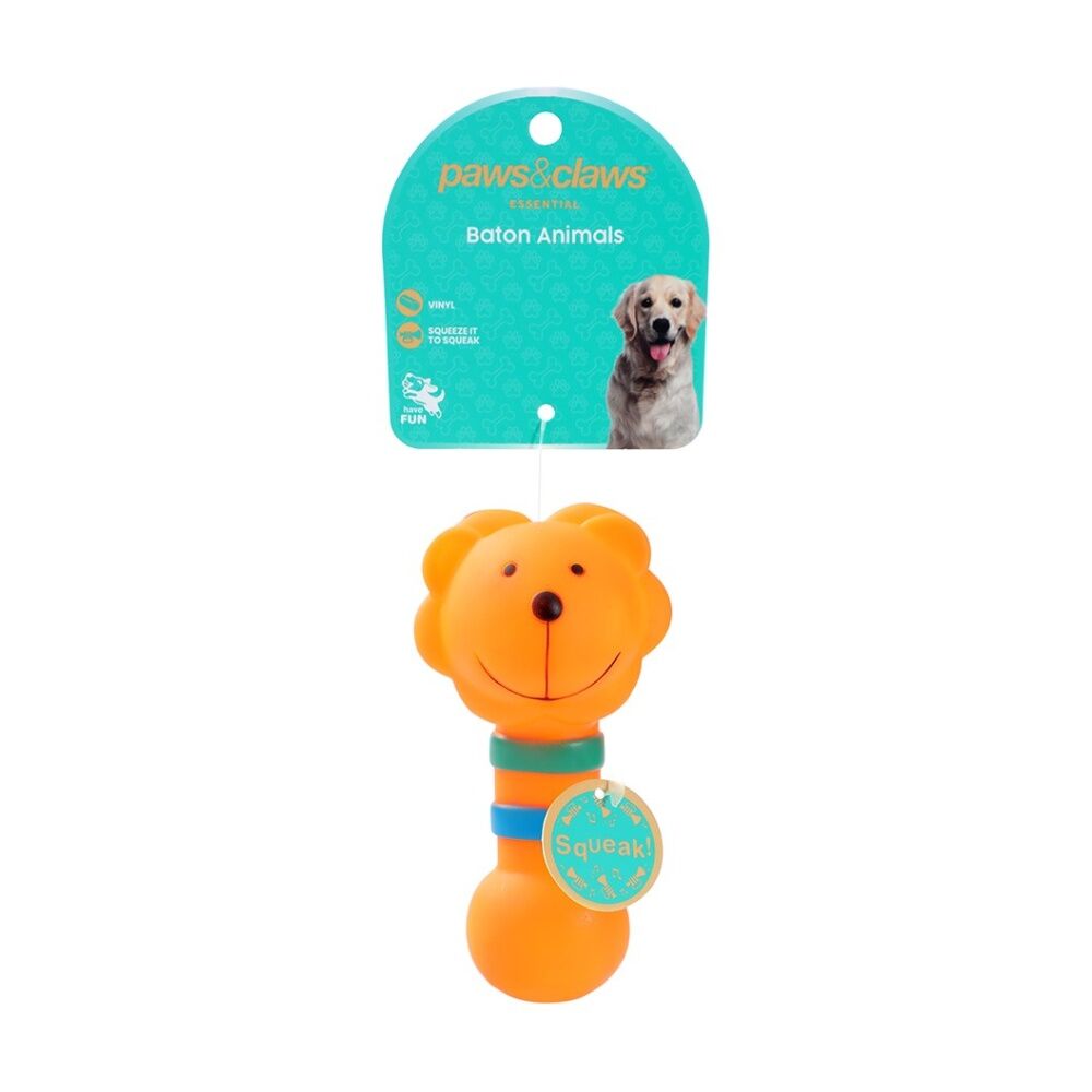 Paws and Claws Vinyl Baton Animals Pet Dog Squeaky Chew Toy 13.5x7cm Assorted (12 Pack) — image 2