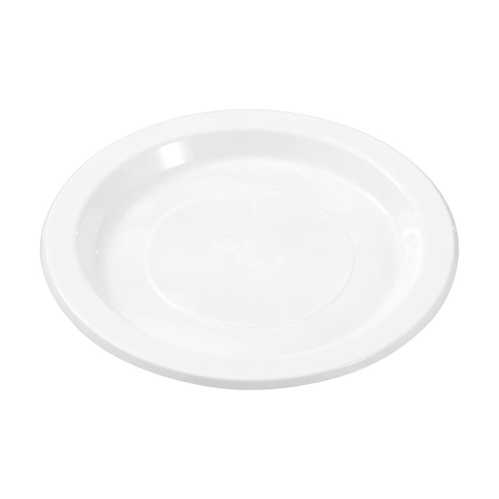 Lemon and Lime Reusable Plastic Food Serving Plates Dinner Set White 22.5cm (50 Pieces) — image 2