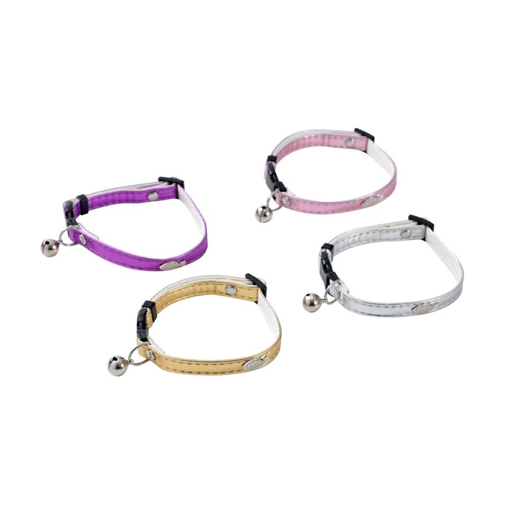 Paws and Claws Assorted Metallic Adjustable Breakaway Cat Bell Pet Collar — image 3