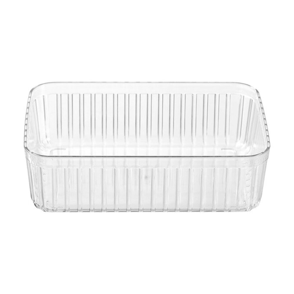 Boxsweden 22x15x6.5cm Clear Crystal Ribbed Tray Modular Design Storage Container — image 4