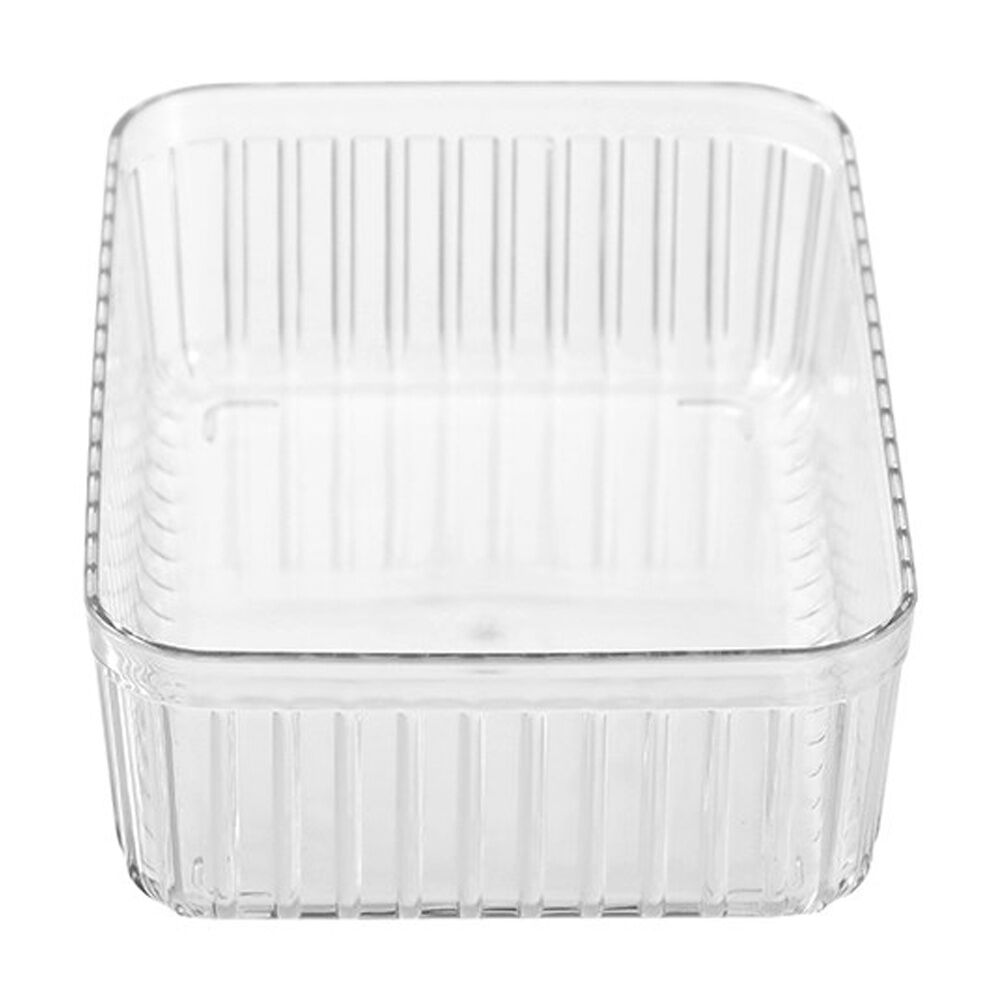 Boxsweden 22x15x6.5cm Clear Crystal Ribbed Tray Modular Design Storage Container — image 2