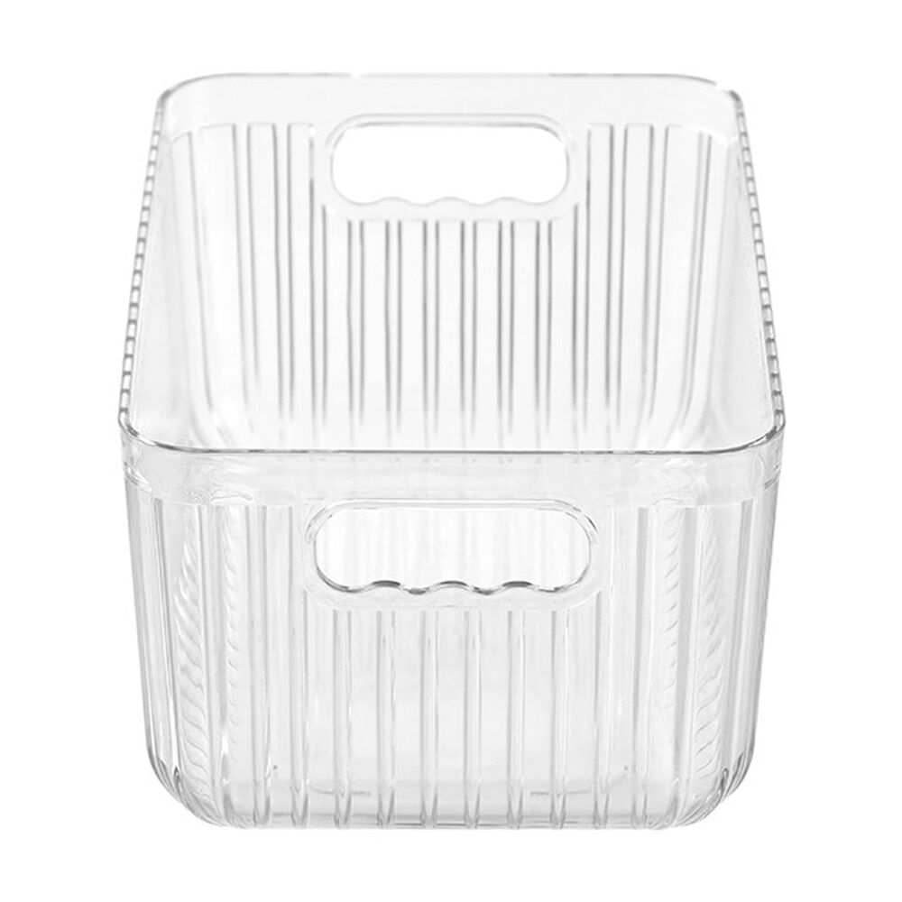 Boxsweden 26x17x12cm Clear Crystal Ribbed Container 4.3L Storage w/ Handles — image 2