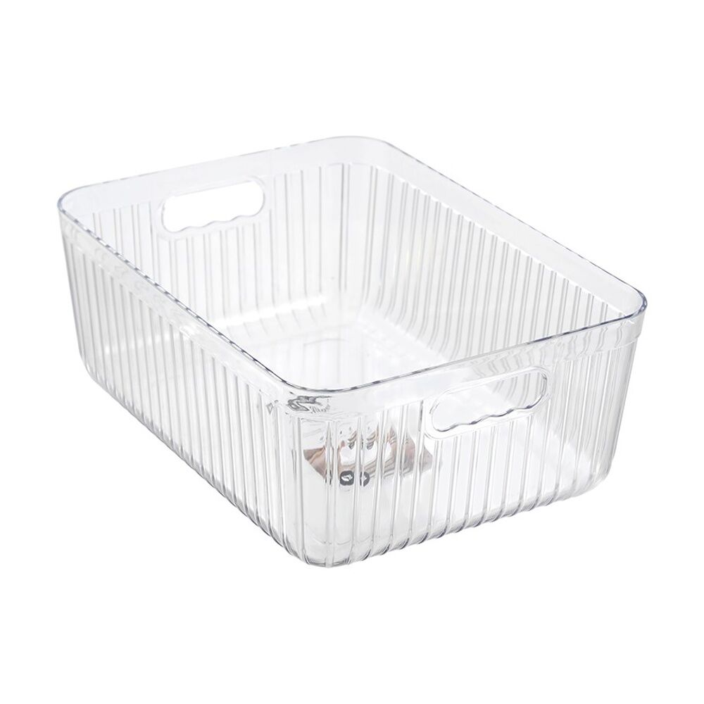 Boxsweden Crystal Ribbed Container 11L Storage w/ Handles Clear 36x27x14cm (3 Pack) — image 2