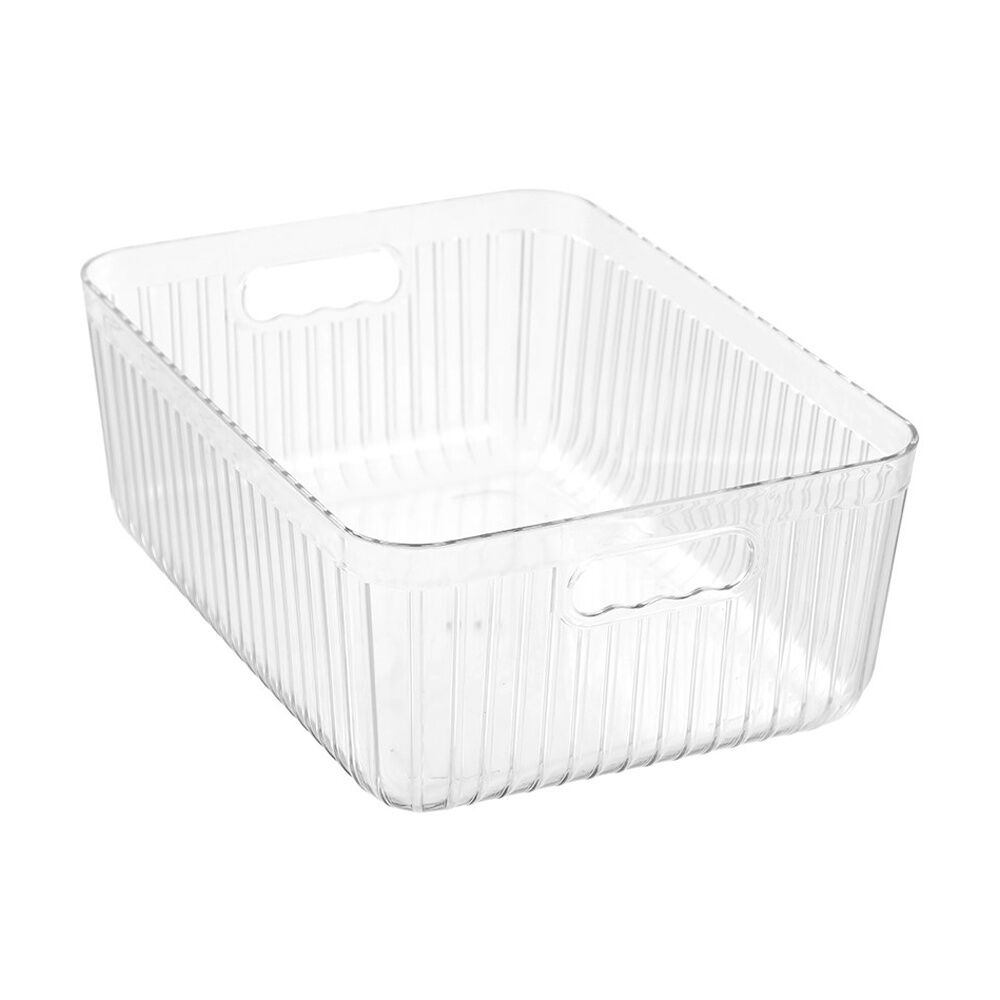 Boxsweden Crystal Ribbed Container 11L Storage w/ Handles Clear 36x27x14cm (3 Pack) — image 4