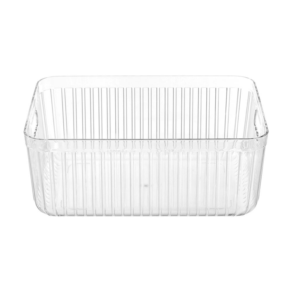 Boxsweden Crystal Ribbed Container 11L Storage w/ Handles Clear 36x27x14cm (3 Pack) — image 5