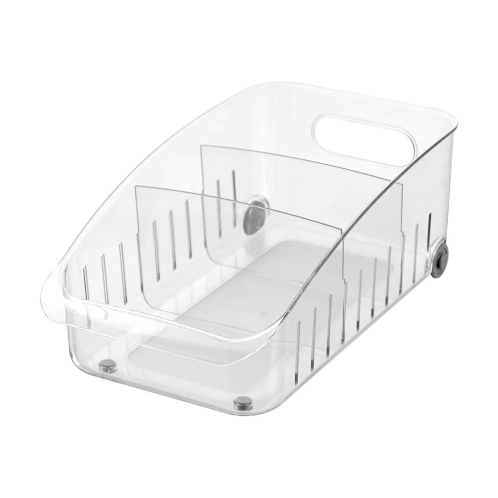 Boxsweden 38x21x14cm Clear Crystal Roller Tray w/ Dividers Home Organisation — image 2